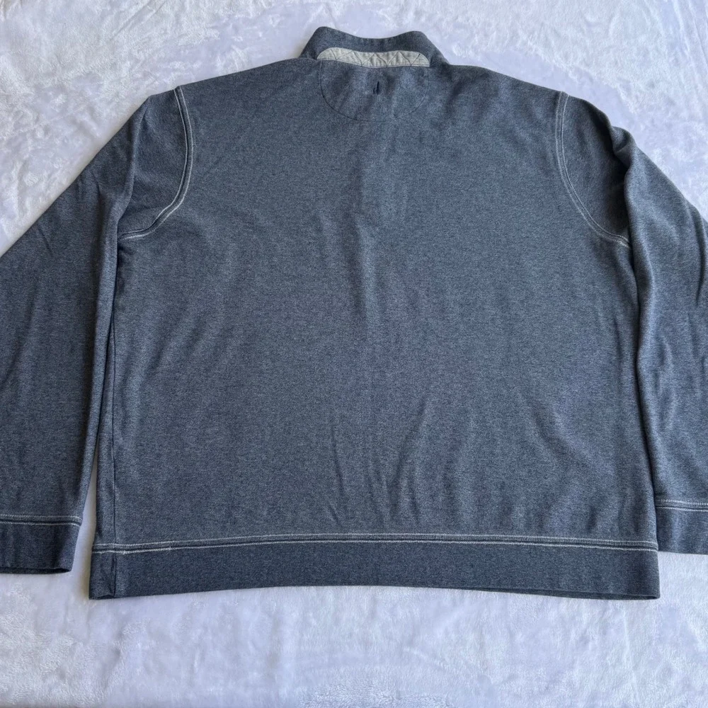 Johnnie-O Mens XL Quarter Zip Pullover Heathered Blue Grey Cotton Modal Stretch‎